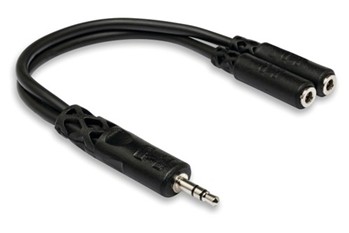 Y Cable, 3.5 mm TRS to Dual 3.5 mm TRSF