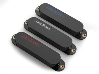 Lace Sensor *Ultimate Triple* Blue/Silver/Red S/S/S - Black Covers