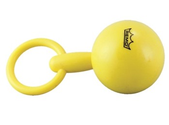 Baby Maraca - Kids Make Music Series 2 inch. x 5 inch. Yellow Hard Plastic Instrument with Loop Handle by for