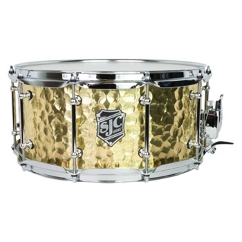 Alpha Brass Snare, 6.5 inch. x 14 inch. - 1.2mm Polished Hammered Brass shell
