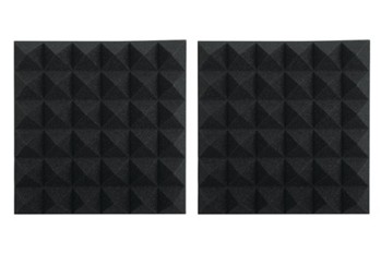 Pair Of 2o-thick Acoustic Foam Pyramid Panels 12ox12o U Charcoal Color