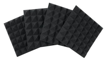 Four (4) Pack Of 2o-thick Acoustic Foam Pyramid Panels 12ox12o U Charcoal Color