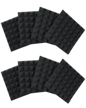 Eight (8) Pack Of 2o-thick Acoustic Foam Pyramid Panels 12ox12o U Charcoal Color