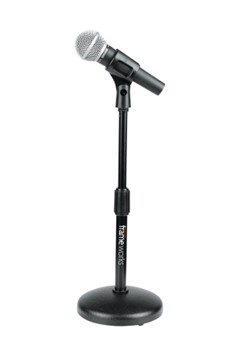 Desktop Microphone Stand With Round Weighted Base & Adjustable Height
