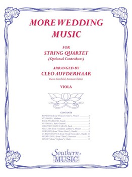 More Wedding Music For String Quartet by - Aufderhaar - for Viola