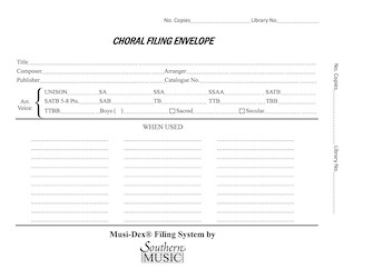 File Envelope - Choral by Southern - Musidex - for Accessorie