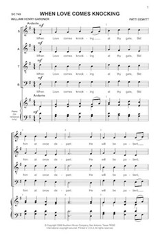 When Love Comes Knocking by DeWitt Patti for SATB