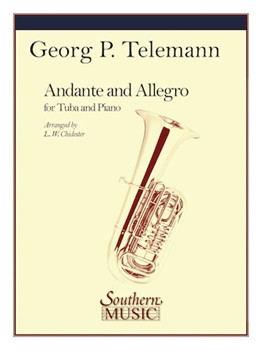 Andante & Allegro by Telemann Georg Philipp - Chidester L W - for Tuba and Piano