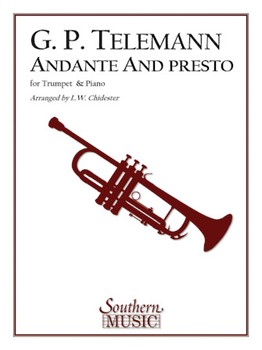 Andante & Presto by Telemann Georg Philipp - Chidester L W - for Trumpet and Piano