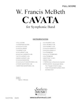 Cavata by McBeth W Francis for Full Score
