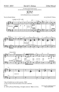 Joy! by Handel George Frideric - Dickau David - for 2-Part Mixed