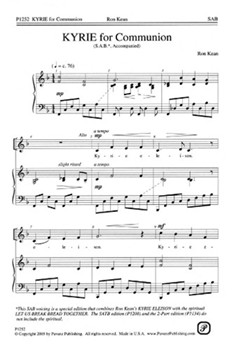 Kyrie For Communion by Kean Ron for SAB and Piano