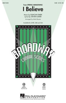 I Believe by Sater Steven - Brymer Mark - for SAB and Piano