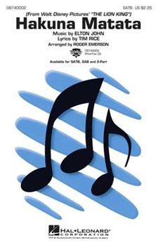 Hakuna Matata by John Elton - Emerson Roger - for SATB