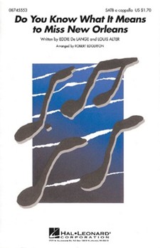 Do You Know What It Means To Miss New Or by Delange and Alter - Edgerton Robert - for SATB a cappella