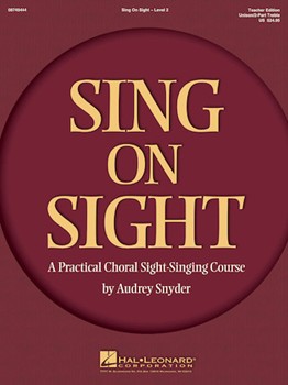 Sing On Sight Volume 2 by Snyder Audrey for Teacher Book (Unis/2 Part Treble)