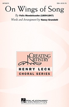 On Wings Of Song by Mendelssohn Felix - Grundahl Nancy - for SSA