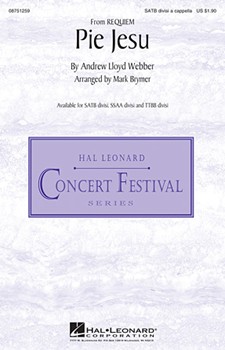 Pie Jesu by Lloyd Webber Andrew - Brymer Mark - for SATB a cappella