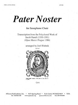 Pater Noster by Gallus Jacob (Handl) - Blahnik Joel - for Saxophone Choir (AAAATTBB)