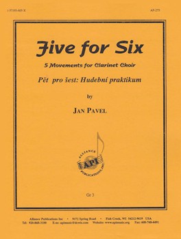 Five For Six by Pavel Jan for Clarinet Quintet