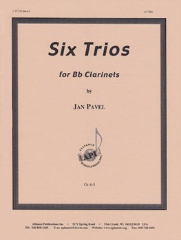 6 Trios For 3 Clarinets by Pavel Jan for Bb Clarinet Trio