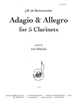 Adagio & Allegro From Concerto #1 by Boismortier Joseph Bodin de - Blahnik Joel - for Bb Clarinet Quintet
