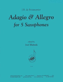Adagio & Allegro From Concerto #1 by Boismortier Joseph Bodin de - Blahnik Joel - for Saxophone Quartet (AATB)