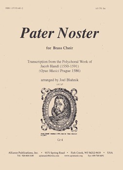 Pater Noster by Handl Jacob (Gallus) - Blahnik Joel - for Brass Ensemble