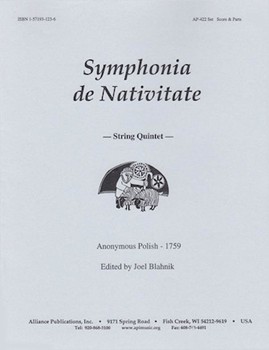 Symphonia De Nativitate by Anonymous - Blahnik - for Str Quintet