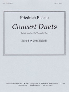Concert Duets by Belcke Friedrich - Blahnik Joel - for Cello Duet