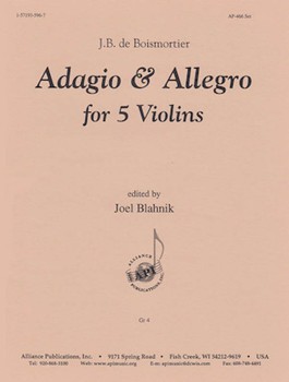 Adagio & Allegro For 5 Violins by Boismortier Joseph Bodin de - Blahnik Joel - for Violin Quintet