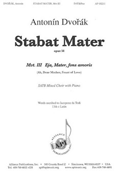 Stabat Mater Opus 58 Mvt Iii by Dvorak Antonin for SATB