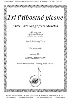 3 Love Songs From Slovakia by Zemanovsky Alfred - Zemanovsky Alfred - for SSA a cappella
