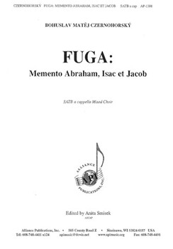Fuga memento Abraham Isac Et Jacob - Satb A Cap by - Smisek Anita - for SATB
