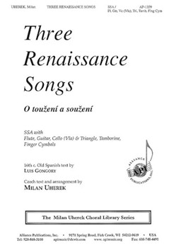 Three Renaissance Songs/o Touzeni - Ssa by - Milan Uherek - for SSA
