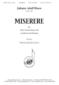 Miserere by Hasse Johann Adolph - Connors Patricia C - for SSAA