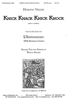 Knick Knack Knock - Sattb A Cap by Vecchi Horatio - Ballard William - for SATB