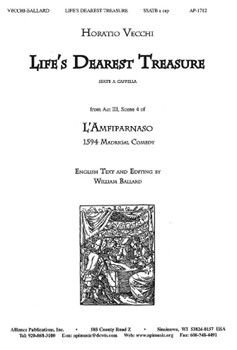 Lifes Dearest Treasure - Sattb A Cap by Vecchi Horatio - Ballard William - for SATB