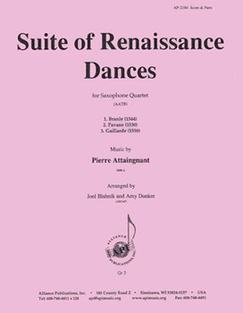 Suite Of Renaissance Dances -sax 4-attaingnant-dunker-blahnik by for