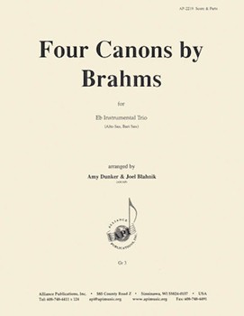 Four Canons By Brahms Fr Op. 113 - 3 Eb Sax by for