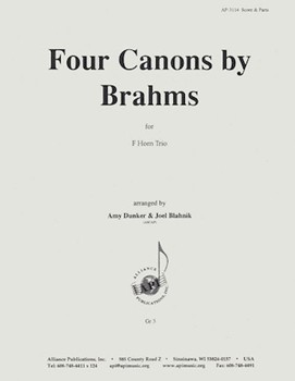 Four Canons By Brahms Fr Op. 113 - F Hn 3 by for