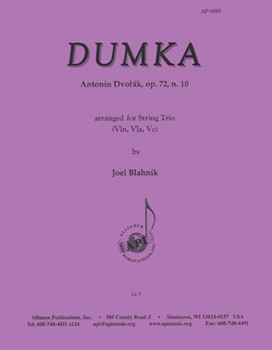 Dumka Opus 72 #10 by Dvorak Antonin - Blahnik Joel - for String Trio