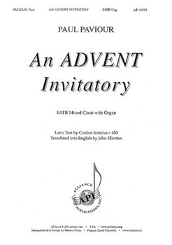 Advent Invitatory by Paviour Paul Sedulus/Ellerton for SATB and Organ