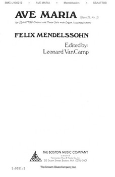 Ave Maria by Mendelssohn Felix for SSAATTBB