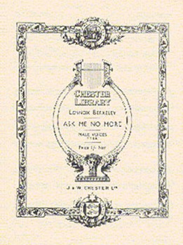 Ask Me No More by Berkeley Lennox for TTBB