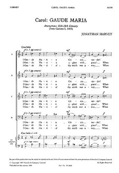 Gaude Maria by Harvey Jonathan for SATB