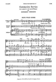 Communion Service in F by Sumsion Herbert for SATB