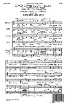 Drop Drop Slow Tears by Leighton Kenneth for SATB