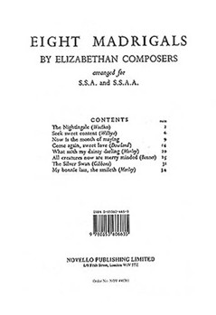 8 Madrigals by Elizabethan Composers by Various for Collection