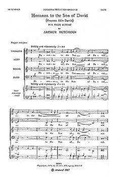 Hosanna to the Son of David by Hutchings Arthur for SATB